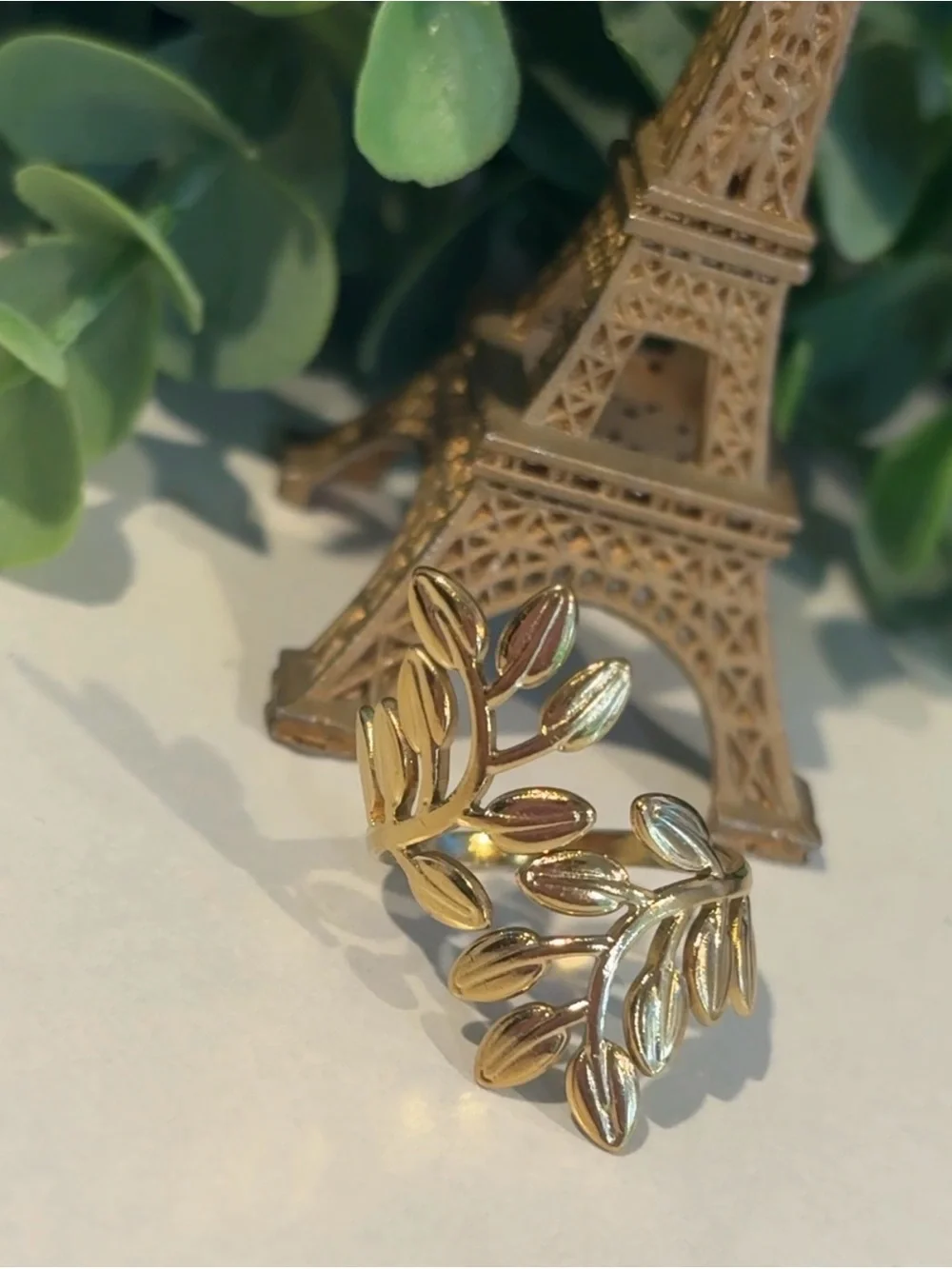 18K Gold Plated Forever Shine Leaves Ring